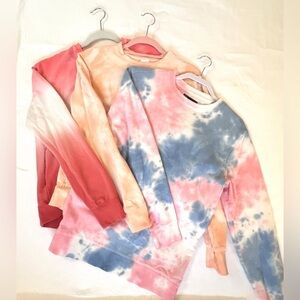 BUNDLE OF THREE TIE DYE CREWNECK SWEATSHIRTS FROM TARGET - WOMEN’S SIZES XS, S